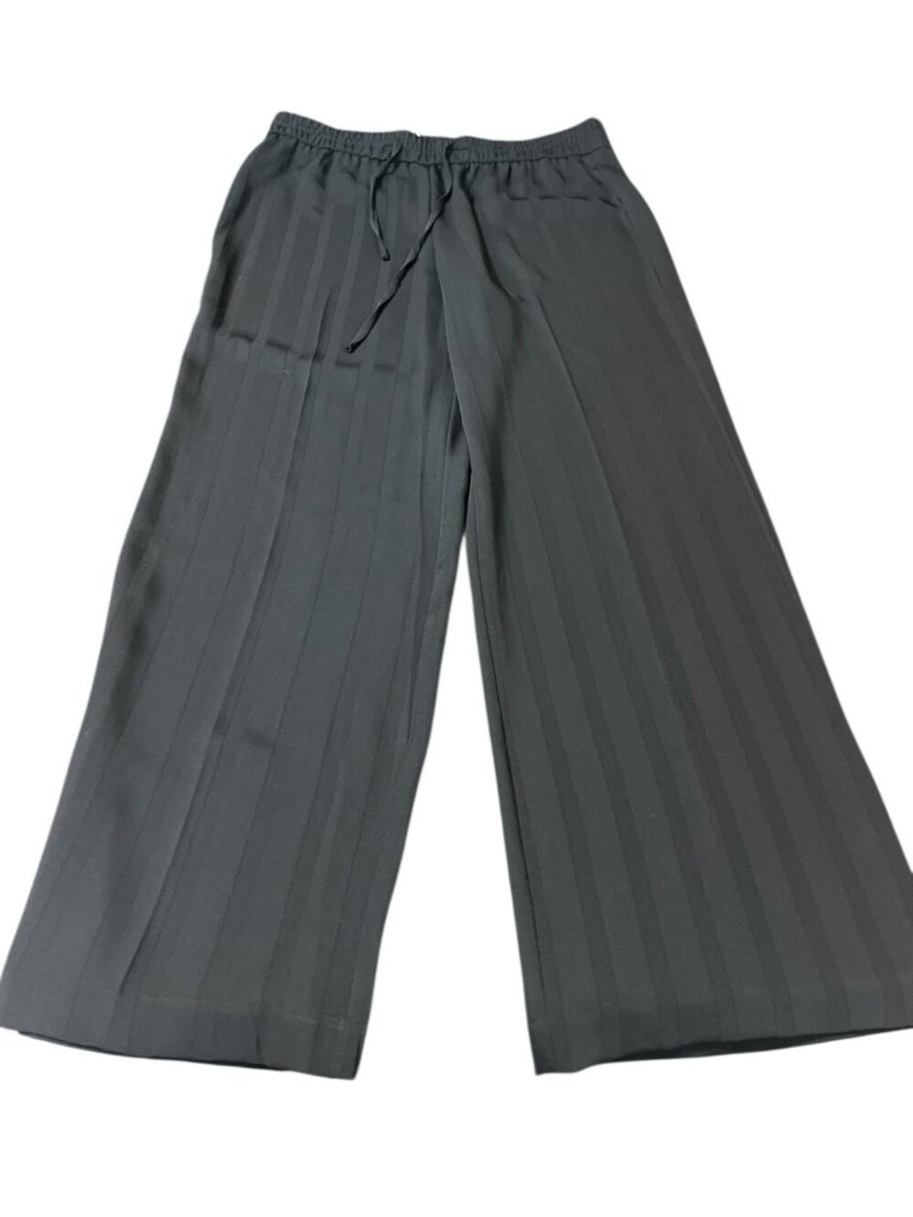 I.N.C. INTERNATIONAL CONCEPTS Women's Large Black Shadow-Stripe Wide-Leg Pants